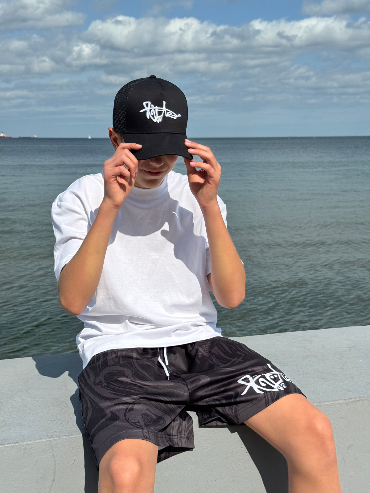 Lifted Black Cap product shot 7, cotton cap with 3D embroidered logo