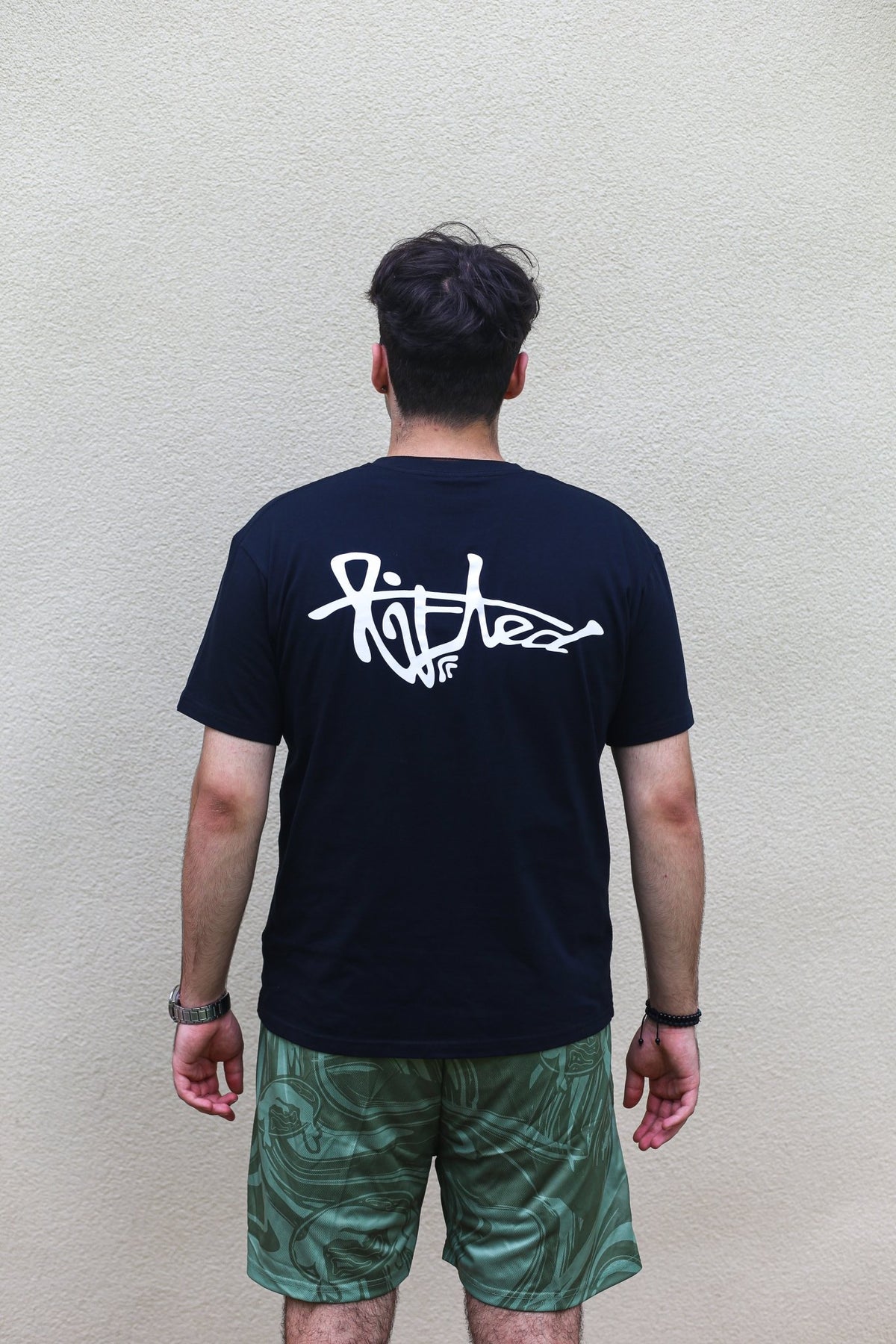Lifted "Black" T-shirt lifestyle shot, black cotton tee