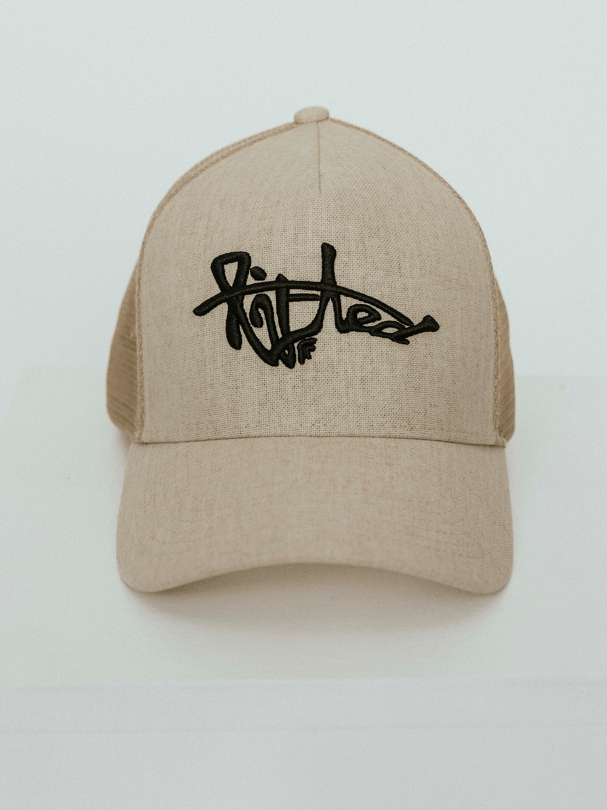 Lifted Hemp Cap back view, hemp cap with 3D embroidered logo