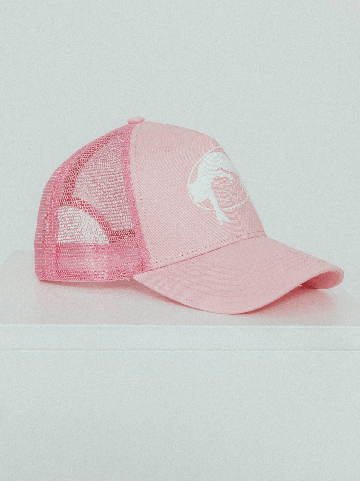 Lifted Rose Cap front view, cotton cap with puff-printed logo