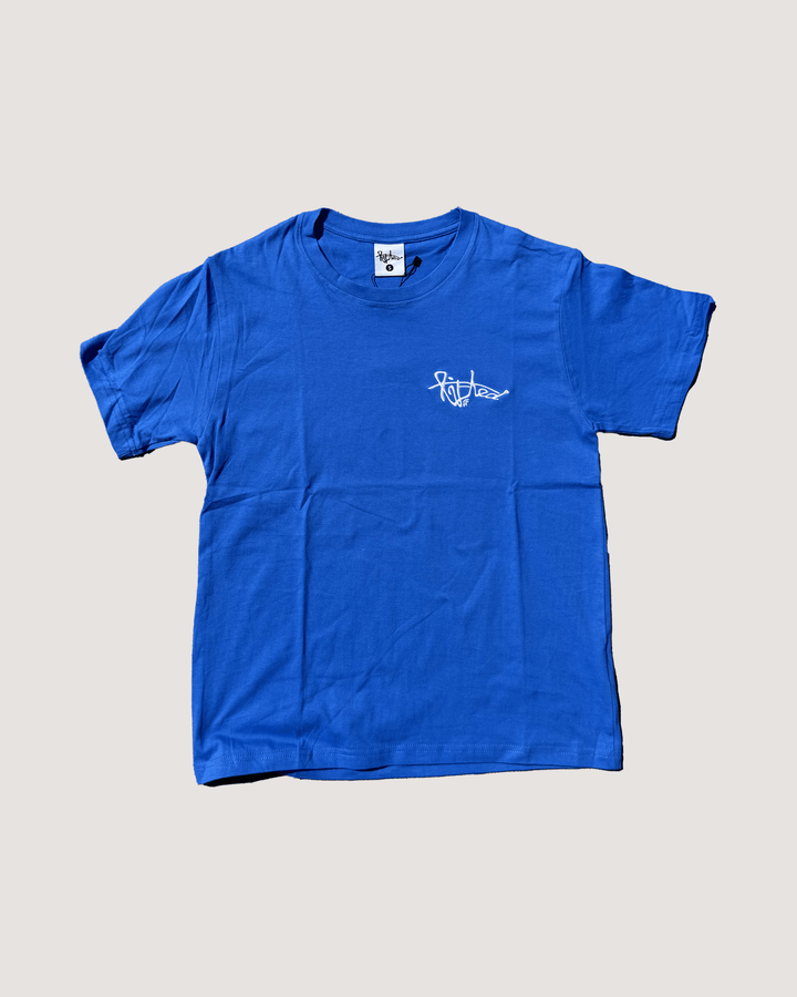Lifted "Royal Blue" T-shirt front view, royal blue cotton tee