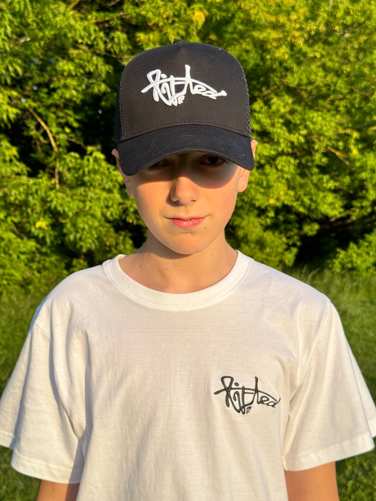 Lifted Black Cap product shot 8, cotton cap with 3D embroidered logo