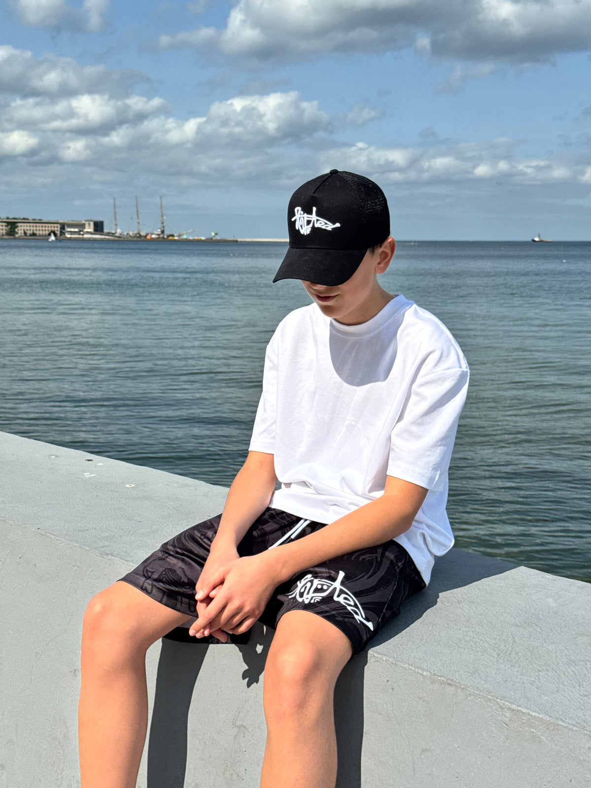 Lifted Black Cap product shot 6, cotton cap with 3D embroidered logo