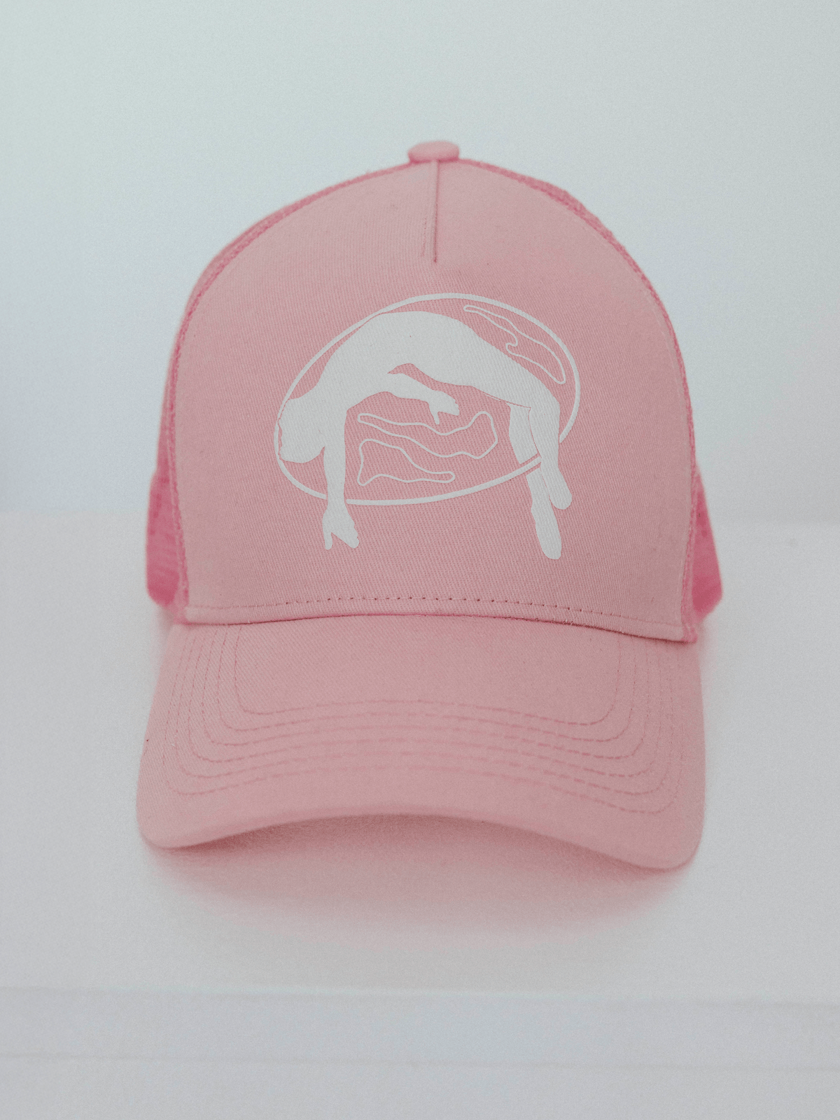 Lifted Rose Cap back view, cotton cap with puff-printed logo