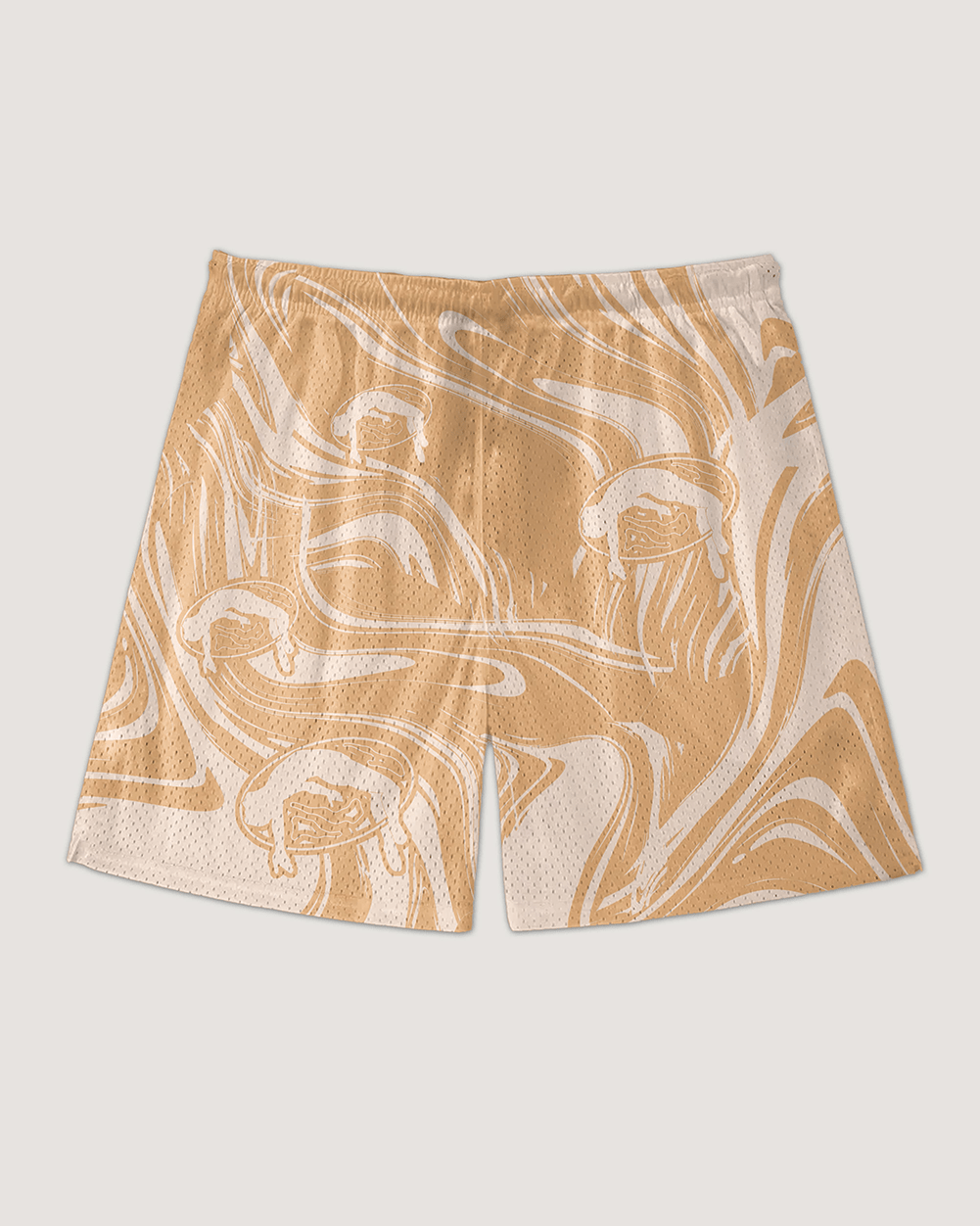Lifted "Cream" Shorts lifestyle shot on model, warm cream swim shorts