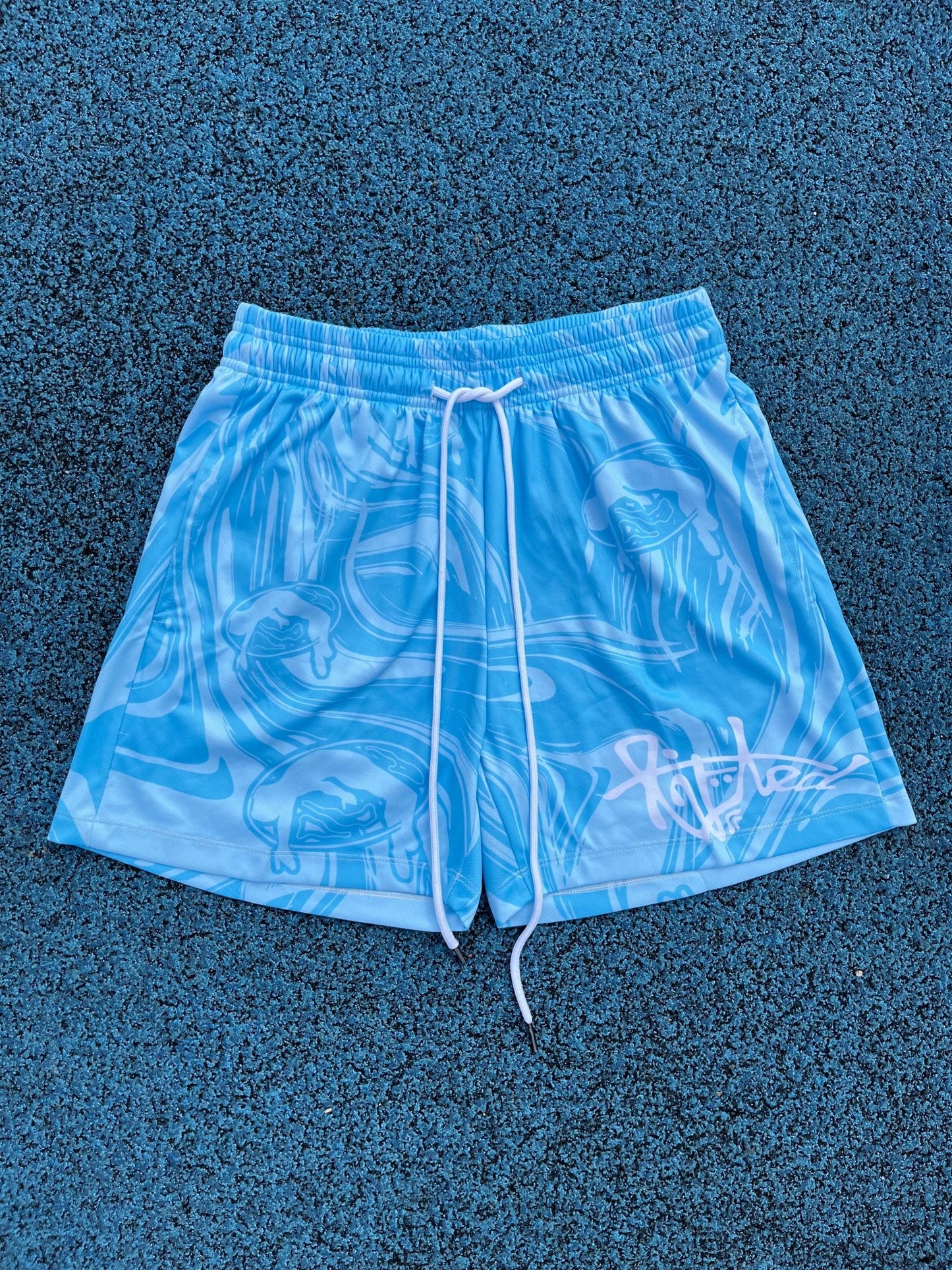 Light Blue Swim Shorts - Lifted Clothing - Light Blue Swim Shorts