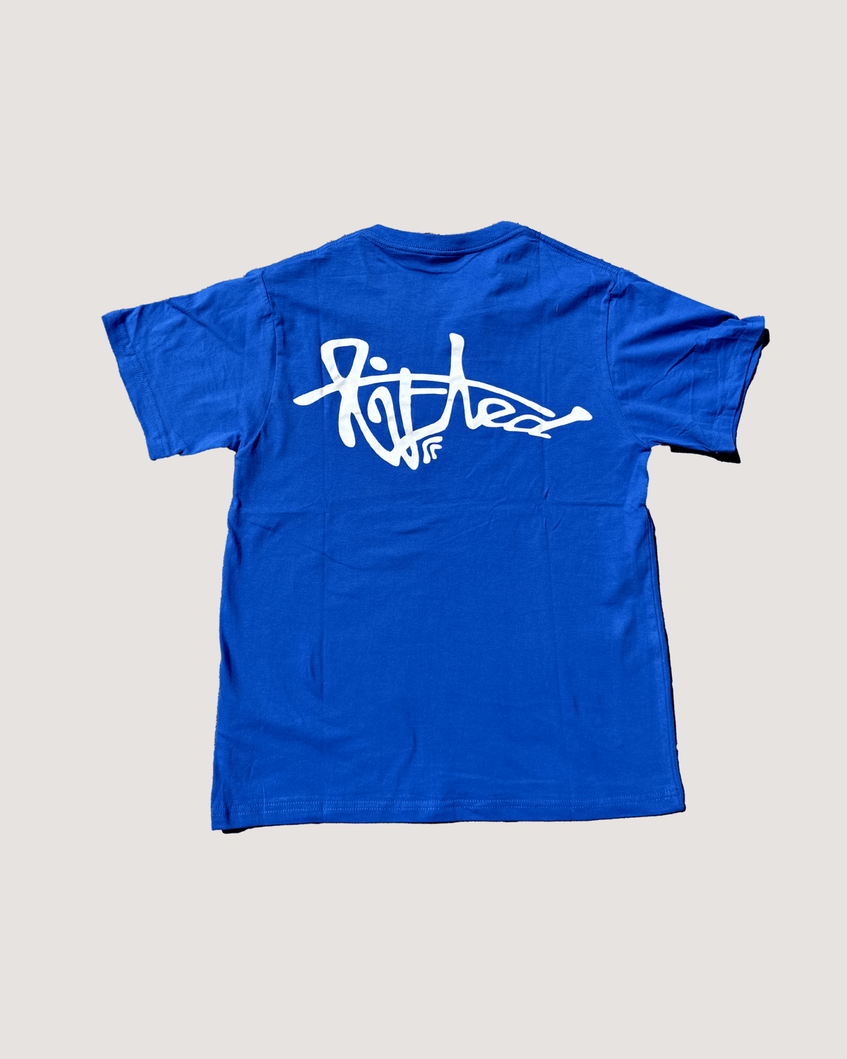 Lifted "Royal Blue" T-shirt back view, royal blue cotton tee