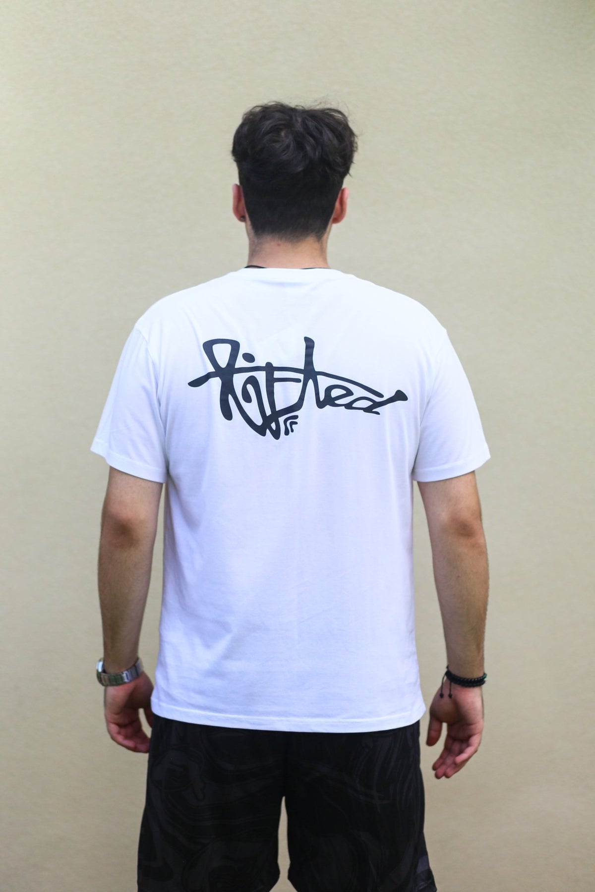 Lifted "White" T-shirt lifestyle shot, white cotton tee