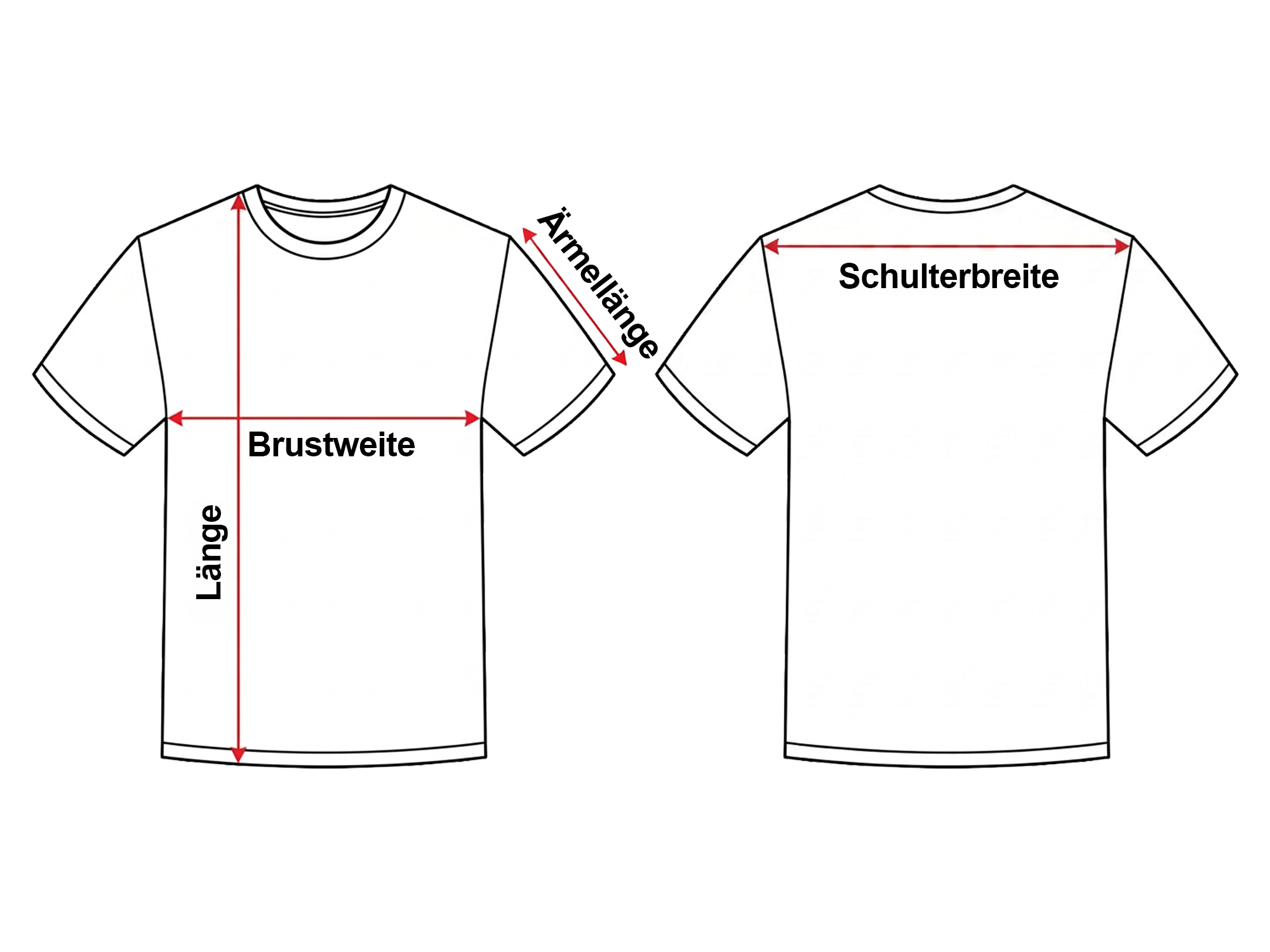 Größentabelle T-Shirts