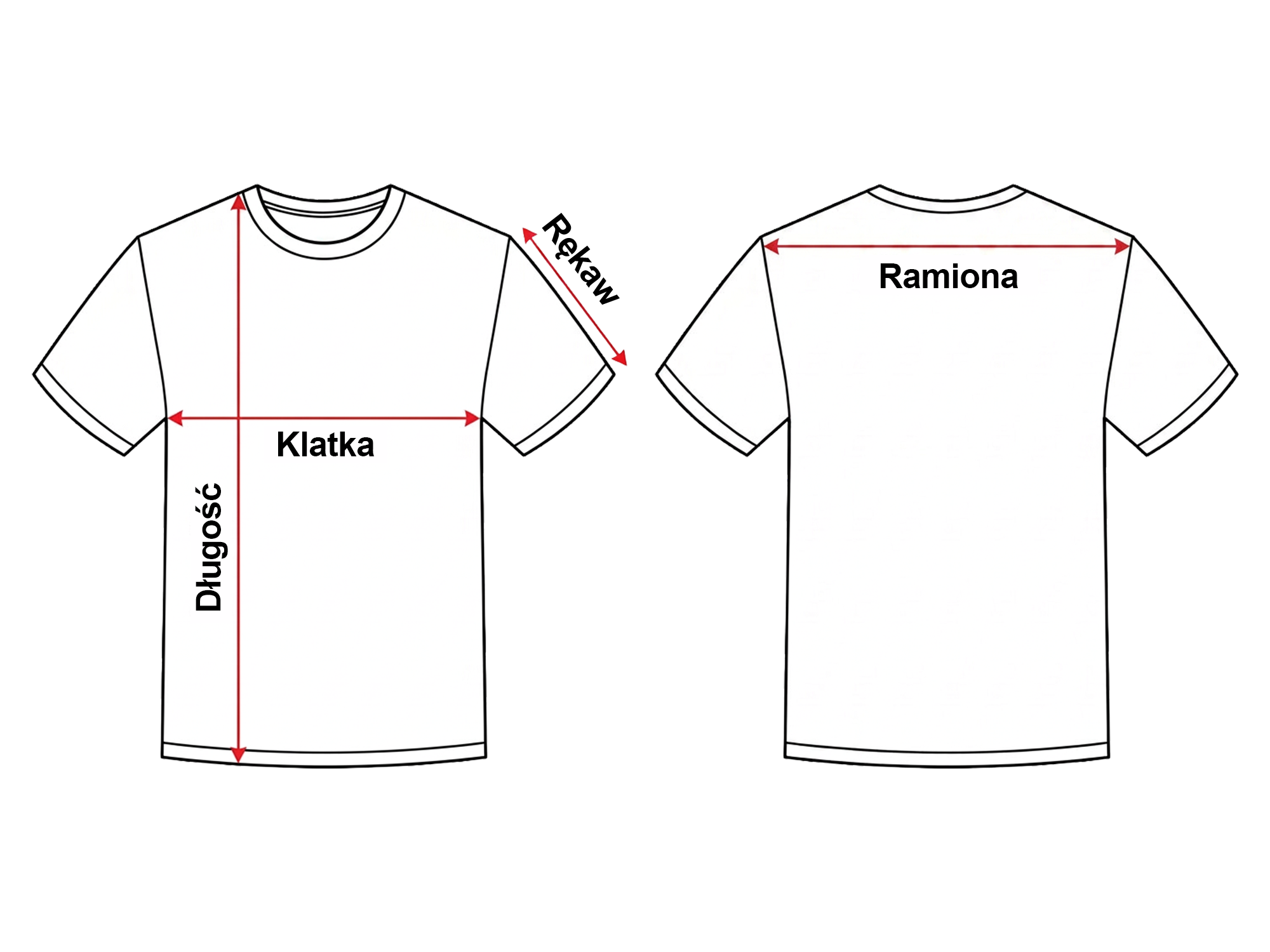 Tabela rozmiarów koszulek